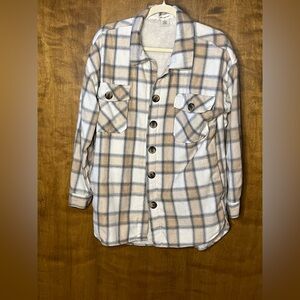 Passport Cream and Gray Fleece-Lined Jacket